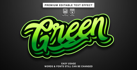 Graffiti style green editable text effect