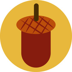 Brown acorn, illustration, vector on a white background.
