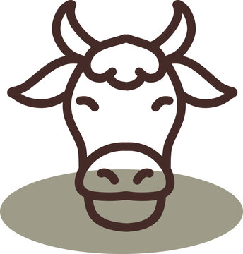 Brown bull head, illustration, vector on a white background.