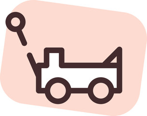 Baby car, illustration, vector on a white background.