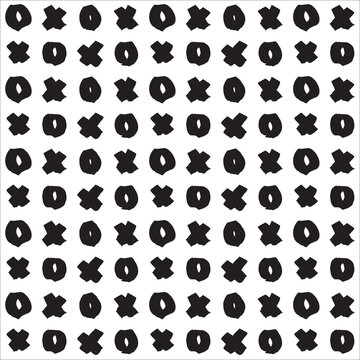 Ink Marks. Vector Seamless Pattern. Xo Pattern