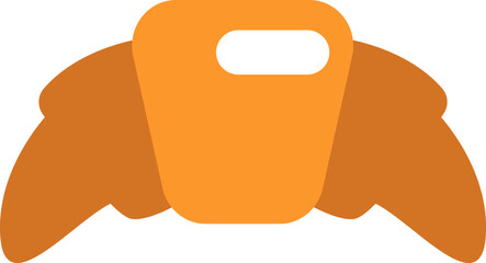 Croissant from bakery, illustration, vector on a white background.