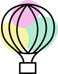Simple colorful hot air balloon, illustration, vector on a white background.