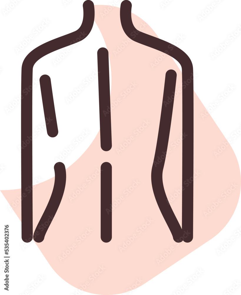 Wall mural Human back, illustration, vector on a white background.