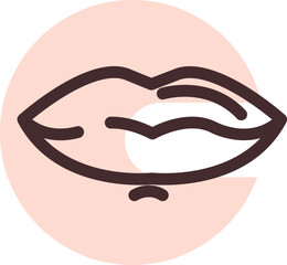 Human lips, illustration, vector on a white background.