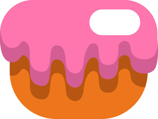 Cake with pink cream, illustration, vector on a white background.