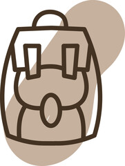 Camping bag, illustration, vector on a white background.