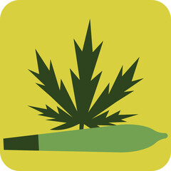 Cannabis joint, illustration, vector on a white background.