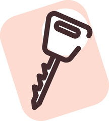 Car key, illustration, vector on a white background.