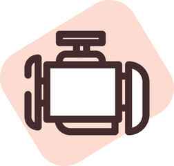 Car engine, illustration, vector on a white background.