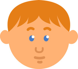 Boy with orange hair, illustration, vector on a white background.