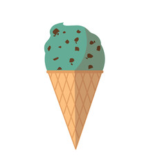 ice cream cone in flat style	
