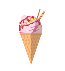 ice cream cone in flat style	
