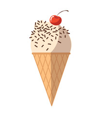 ice cream cone in flat style	
