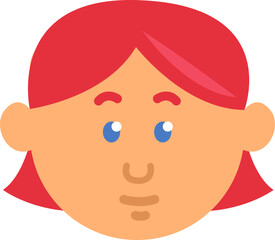 Girl with short pink hair, illustration, vector on a white background.