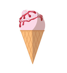 ice cream cone in flat style	
