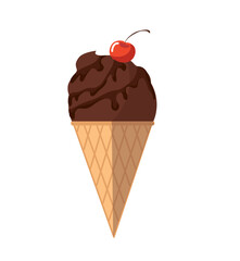 ice cream cone in flat style	
