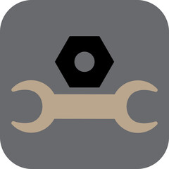 Engineering wrench, illustration, vector on a white background.