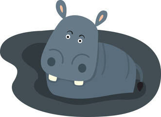 cartoon hippo
