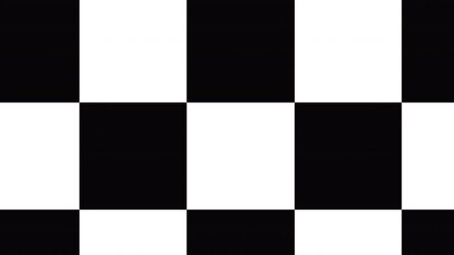Black and white checkerboard, chess board background animation in 4K 60fps.