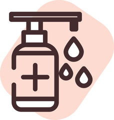 Covid 19 alcohol gel, illustration, vector on a white background.