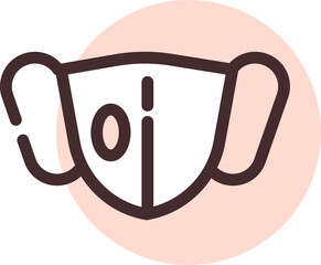 Covid 19 face mask, illustration, vector on a white background.