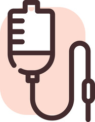 Covid 19 drip infusion, illustration, vector on a white background.