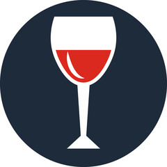 Wine glass, illustration, vector on a white background.