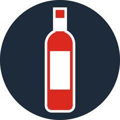 Red wine bottle, illustration, vector on a white background.