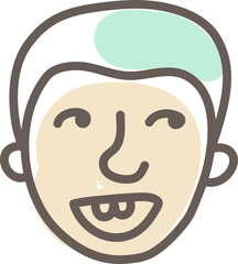 Happy grandpa, illustration, vector on a white background.