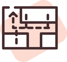 Emergency map, illustration, vector on a white background.