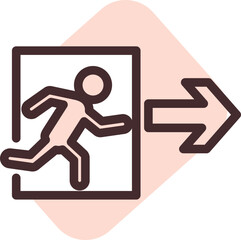 Emergency exit, illustration, vector on a white background.