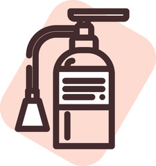 Fire extinguisher, illustration, vector on a white background.