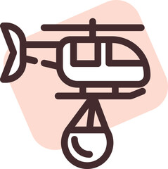 Firefighter helicopter, illustration, vector on a white background.
