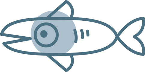 Blue swimming fish, illustration, vector on a white background.