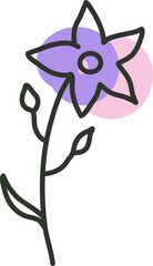 Fototapeta premium Happy flower, illustration, vector on a white background.