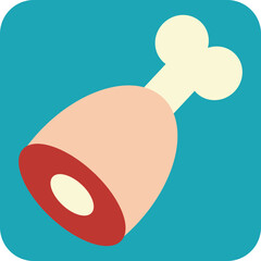 Chicken leg, illustration, vector on a white background.