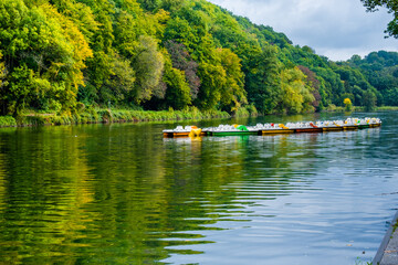 Fototapeta na wymiar autumn river reflections