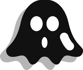 Black halloween ghost, illustration, vector on a white background.