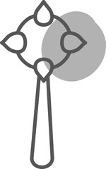 Viking flail, illustration, vector on a white background.