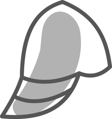 Simple knights helmet, illustration, vector on a white background.