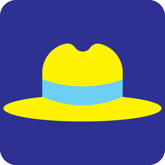 Yellow hat, illustration, vector on a white background.