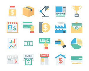 Finance and Payments Colored Vector Icons
