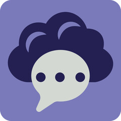 Cloud with message sign, illustration, vector on a white background.
