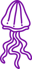 Purple sea jellyfish, illustration, vector on a white background.