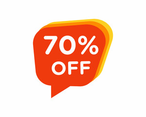 70 percent discount, Sales Vector badges for Labels, , Stickers, Banners, Tags, Web Stickers, New offer. Discount origami sign