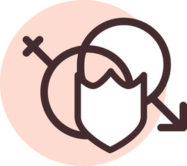 Protected sex, illustration, vector on a white background.