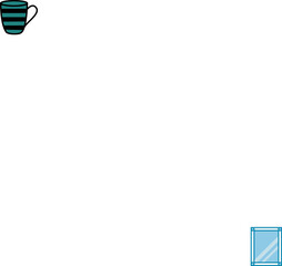 Square mirror, illustration, vector on a white background.