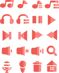 Music app, illustration, vector on a white background.