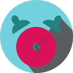 Pink office clock, illustration, vector on a white background.